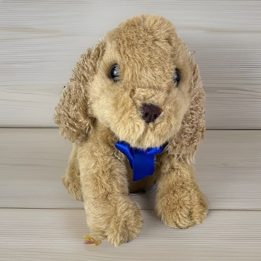 Cocker Spaniel Puppy Dog Plush Cuddle Wit Tan & Brown Stuffed Animal Realistic